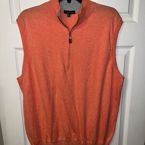 Men's Burnt Orange Zip-Up Sweater Vest